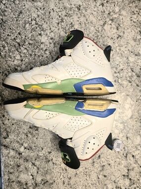 *RARE* JORDAN sz11 VI 6 OLYMPIC PATENT LEATHER RED YELLOW GREEN BLUE DAMAGE NIKE
